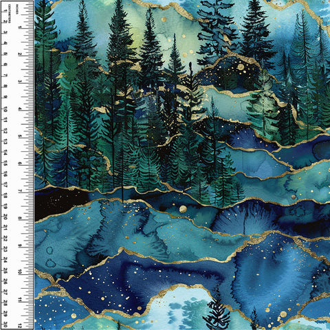 Blue Agate Mountains Brushed Microfiber Toweling