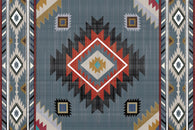 Blue Geometric Brushed Microfiber Toweling
