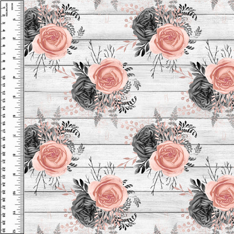 PREORDER Charcoal Floral White Woodboard