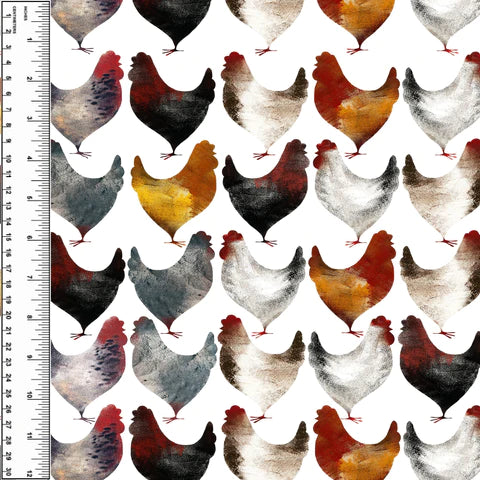 Chickens Bamboo Cotton French Terry