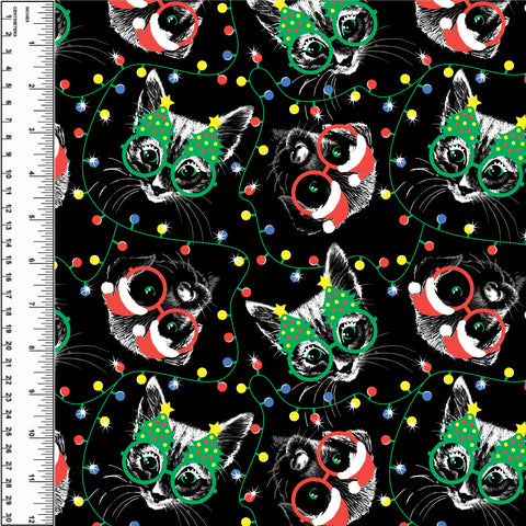 Remnant Cool Christmas Cats & Dogs 39” Bamboo Spandex
