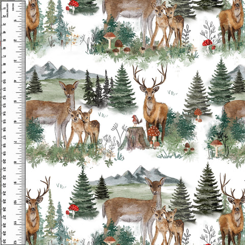 PREORDER Deer Family on White