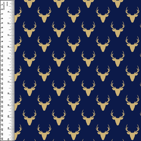 PREORDER Deer Heads Gold Blue