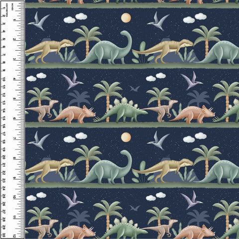 Remnant Dinosaur Night Walk 36" Cotton French Terry