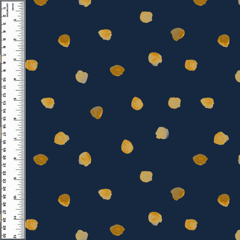 PREORDER Dots Watercolour Mustard on Navy