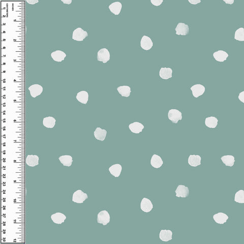 PREORDER Dots Watercolour White on Mint