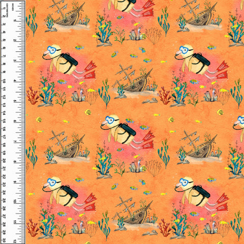 Duck Scuba Diving Orange Board Short