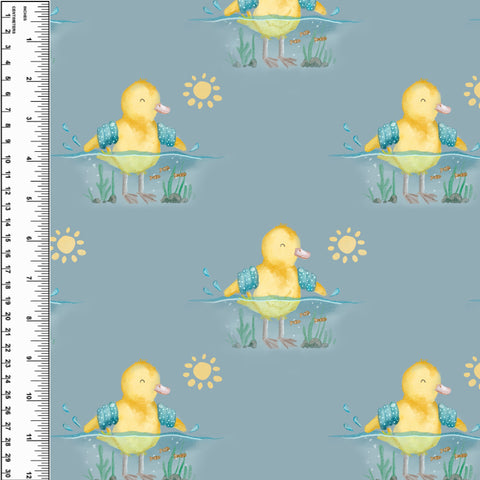 Duck Swimming Wings Blue Board Short