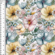 PREORDER Embroidered Petunia on White