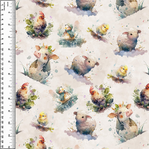 Farm Animals Watercolour 18” Squish