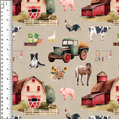PREORDER Farm Red Barn Taupe
