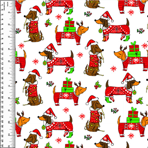 PREORDER Festive Dachshund White
