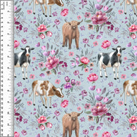 PREORDER Floral Cows Duck Egg Tatra