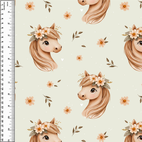 Remnant Floral Horse Sage 17” Cotton Spandex