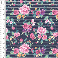 PREORDER Floral Stripe Navy