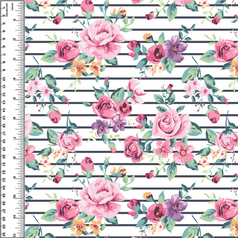 PREORDER Floral Stripe White
