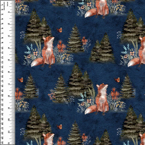 Fox & Butterfly Navy 25.5" Squish