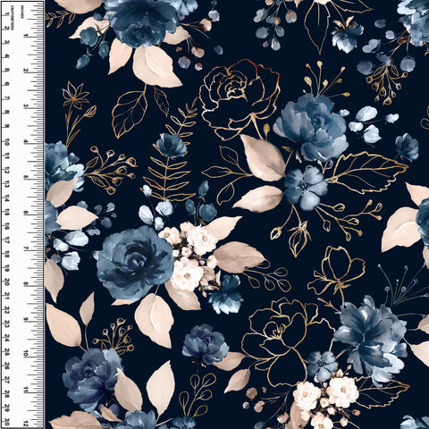 PREORDER Gilded Leaf Floral Blue