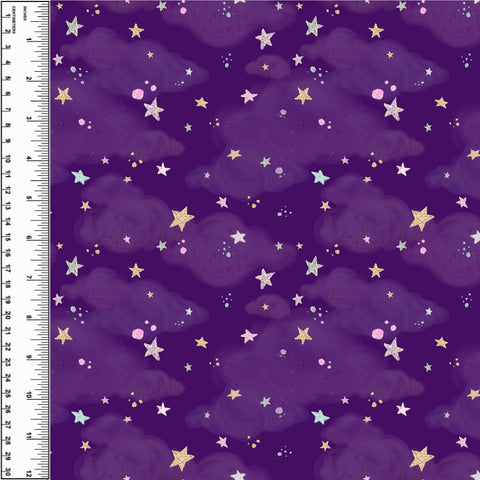 PREORDER Glitter Stars Purple Clouds