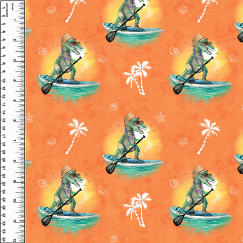 PREORDER Hawaiian Dinosaur Surf Orange
