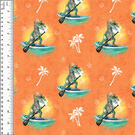 Remnant Hawaiian Dinosaur Surf Orange 22" Board Short