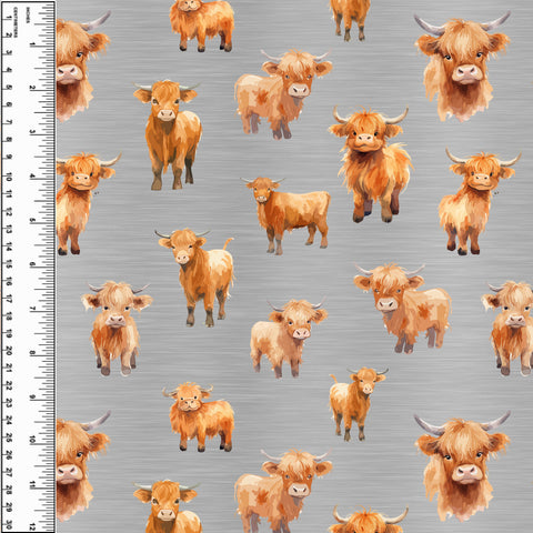 PREORDER Highland Cows Brushed Metallic