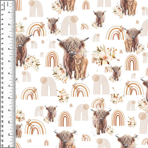 PREORDER Highland Cows Rainbow Floral