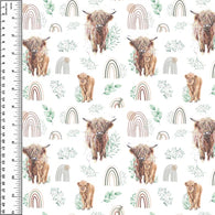 Remnant Highland Cow Rainbow Greenery 18” Squish