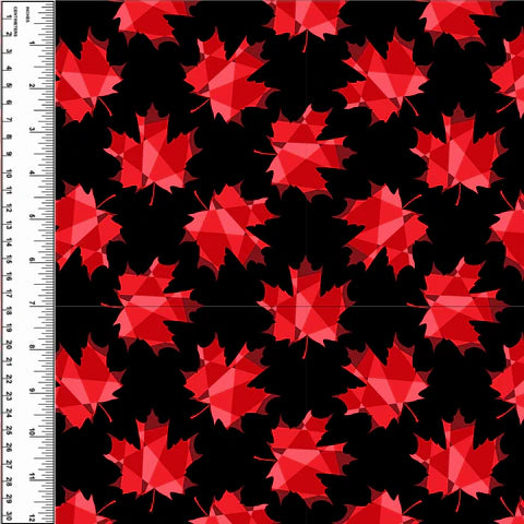 Maple Leaves Brushed Microfiber Toweling