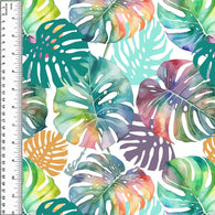 Monstera Pastel Rainbow Brushed Microfiber Toweling
