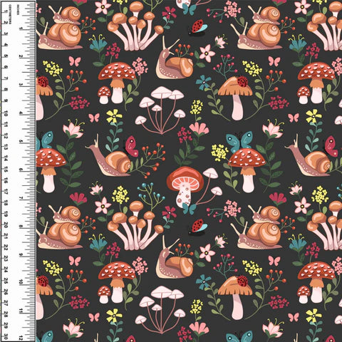 Mushroom Garden Muted PUL