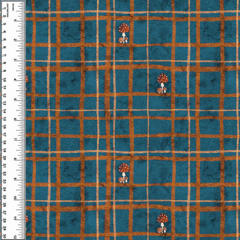 Remnant Mushroom Plaid 34" Cotton French Terry