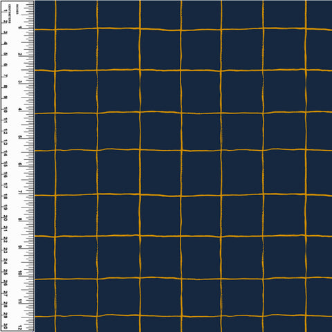 PREORDER Navy Mustard Grid Waves