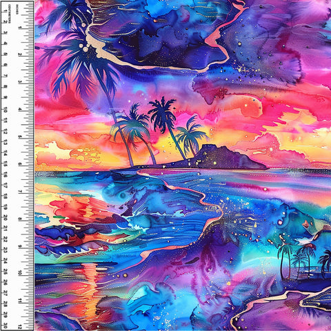 Remnant Neon Beach Sunset 34” Bamboo Cotton Spandex Jersey