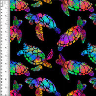 Neon Turtles Brushed Microfiber Toweling