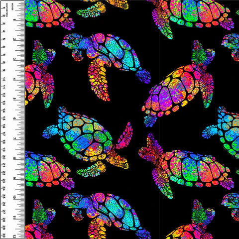 Neon Turtles Brushed Microfiber Toweling