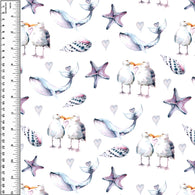 Oceanside Animals Brushed Microfiber Toweling