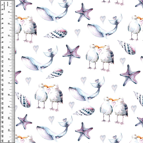 Oceanside Animals Brushed Microfiber Toweling