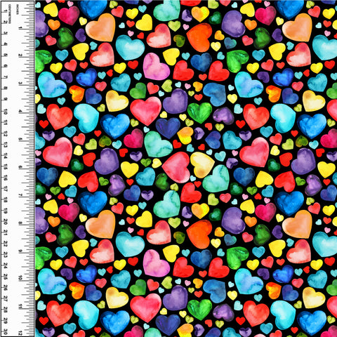 PREORDER Painted Hearts Toss on Black
