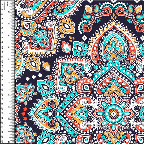 Paisley Medallions Bamboo French Terry