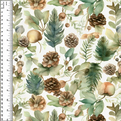 Remnant Pinecone Woodland Wonder 19” Cotton French Terry