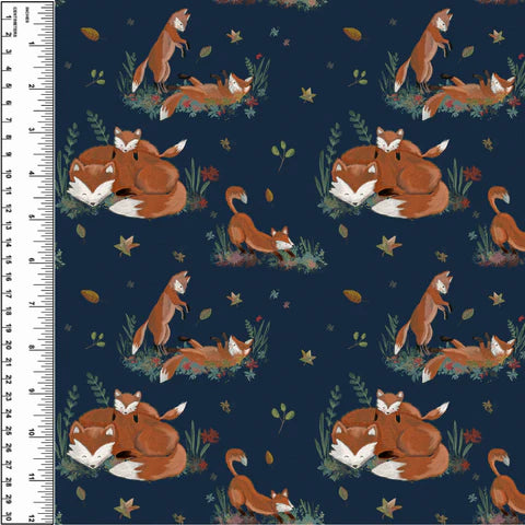 Remnant Playful Foxes 23” Cotton Spandex