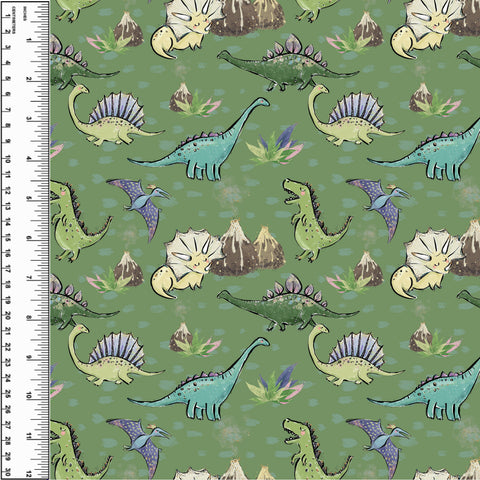 PREORDER Prehistoric Dinosaurs on Green