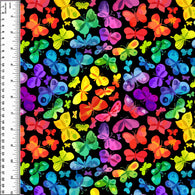 PREORDER Rainbow Butterflies on Black