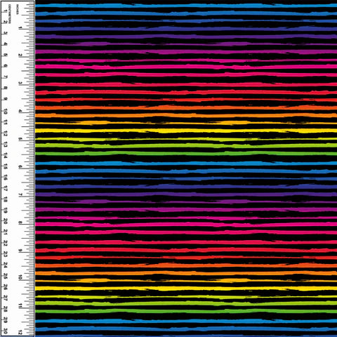 Rainbow Grunge Stripes Cotton Spandex