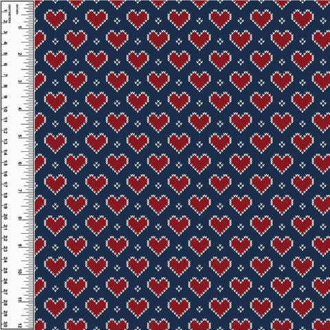 PREORDER Red Blue Knit Hearts