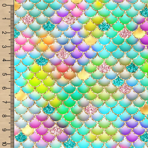 Remnant Seafoam Rose Rainbow Mermaid Scales 29” Bamboo Spandex