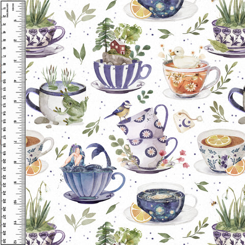 Sereni-Tea on Cream Bamboo French Terry