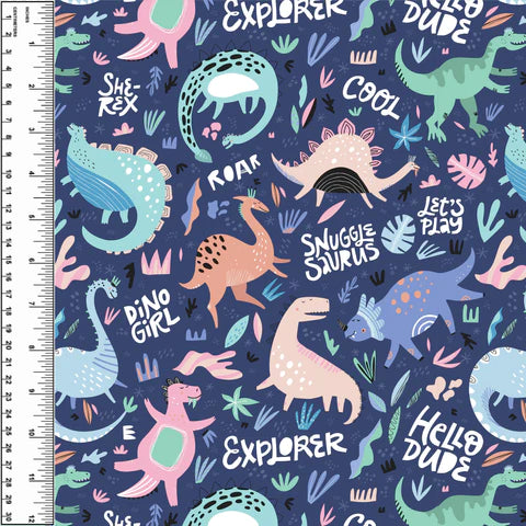 Remnant She Rex Dinosaurs 15" Cotton French Terry