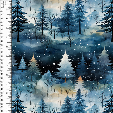 Snowy Trees Bamboo Spandex
